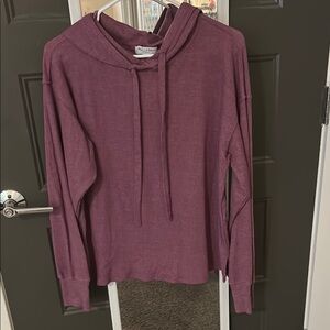 Michael Stars Purple Long Sleeve Relaxed Hoodie